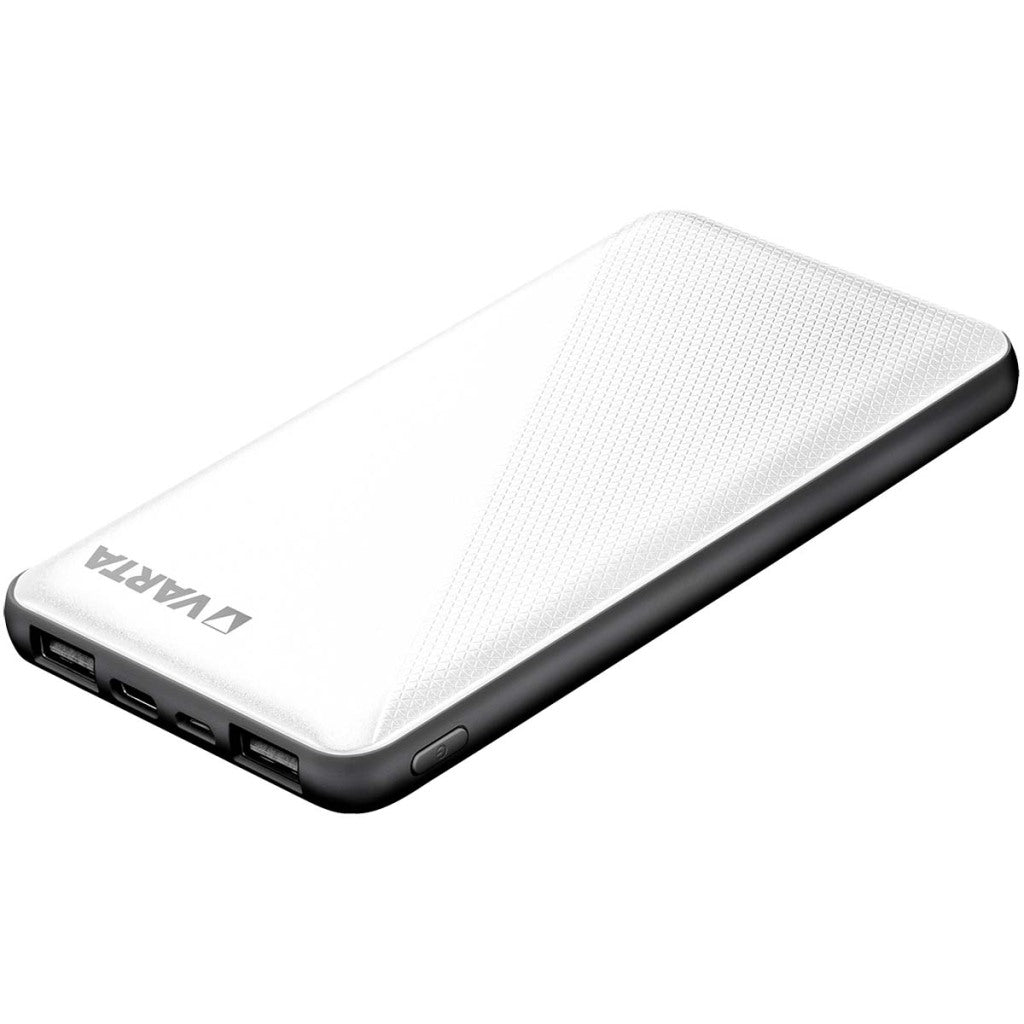 Enzo Varta powerbank 10.000ma sølv + LED indikation USB og USB-C - 3509010