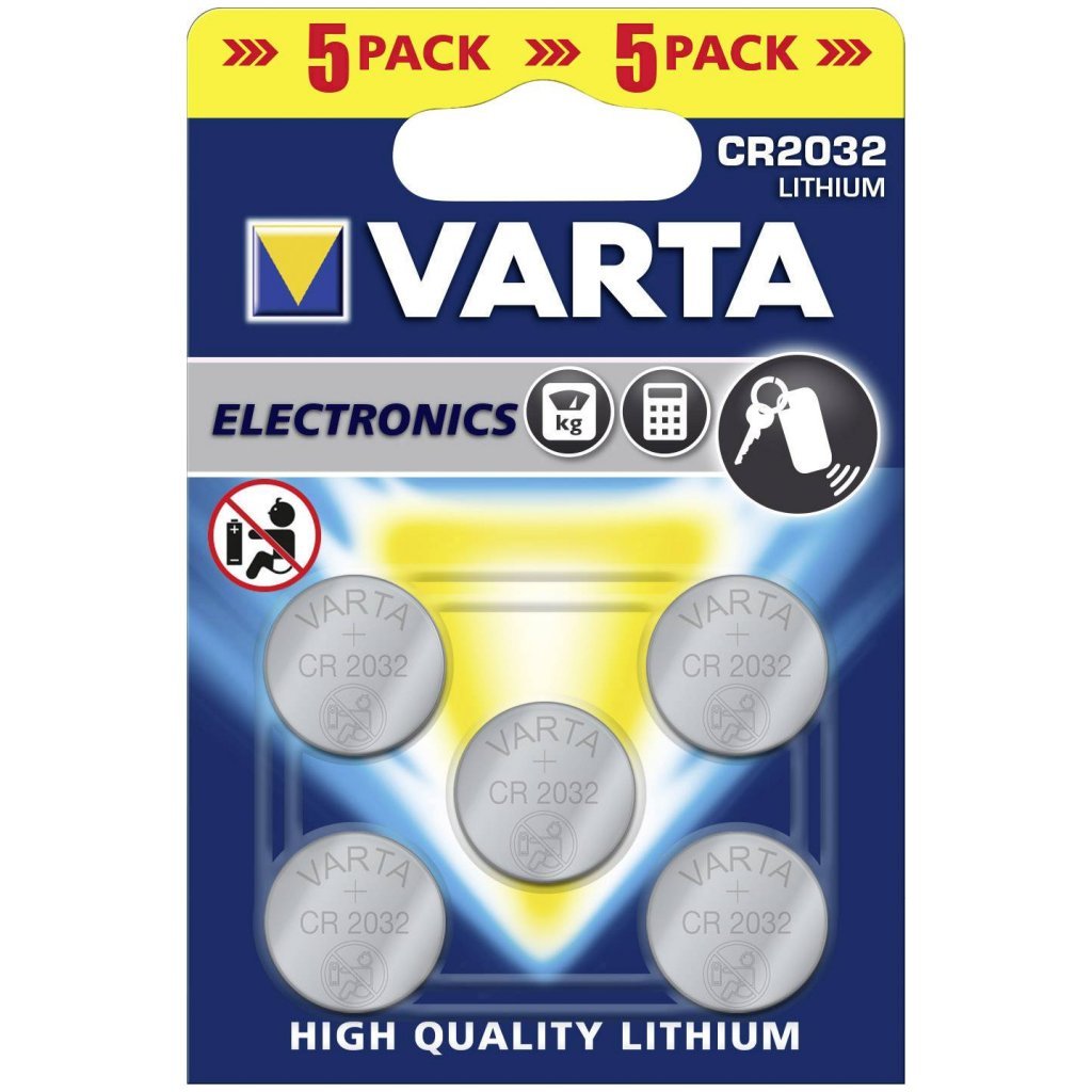 Varta batteri møntcelle cr2032 lithium 3v 5 blister
