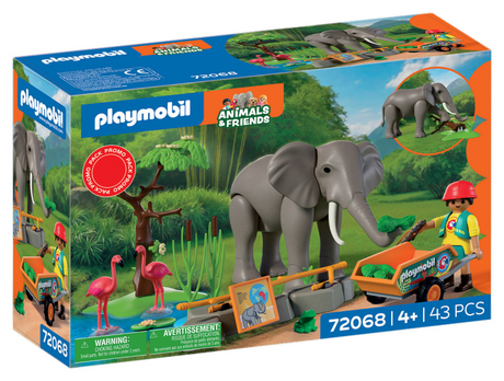 Playmobil dyrevenner elefant med dyrepasser - 72068