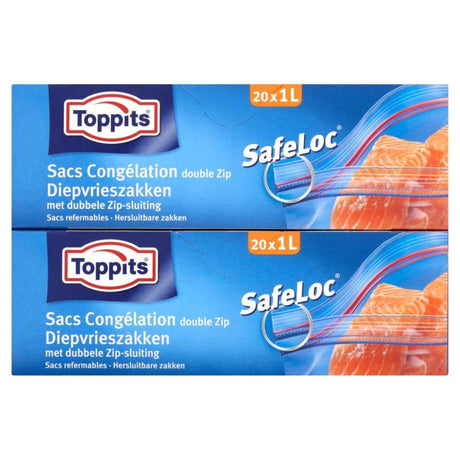 Toppits safeloc lynlås fryseposer 1l 20 stk