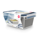 Emsa n1150600 klip og luk madbeholder 2l rustfrit stål