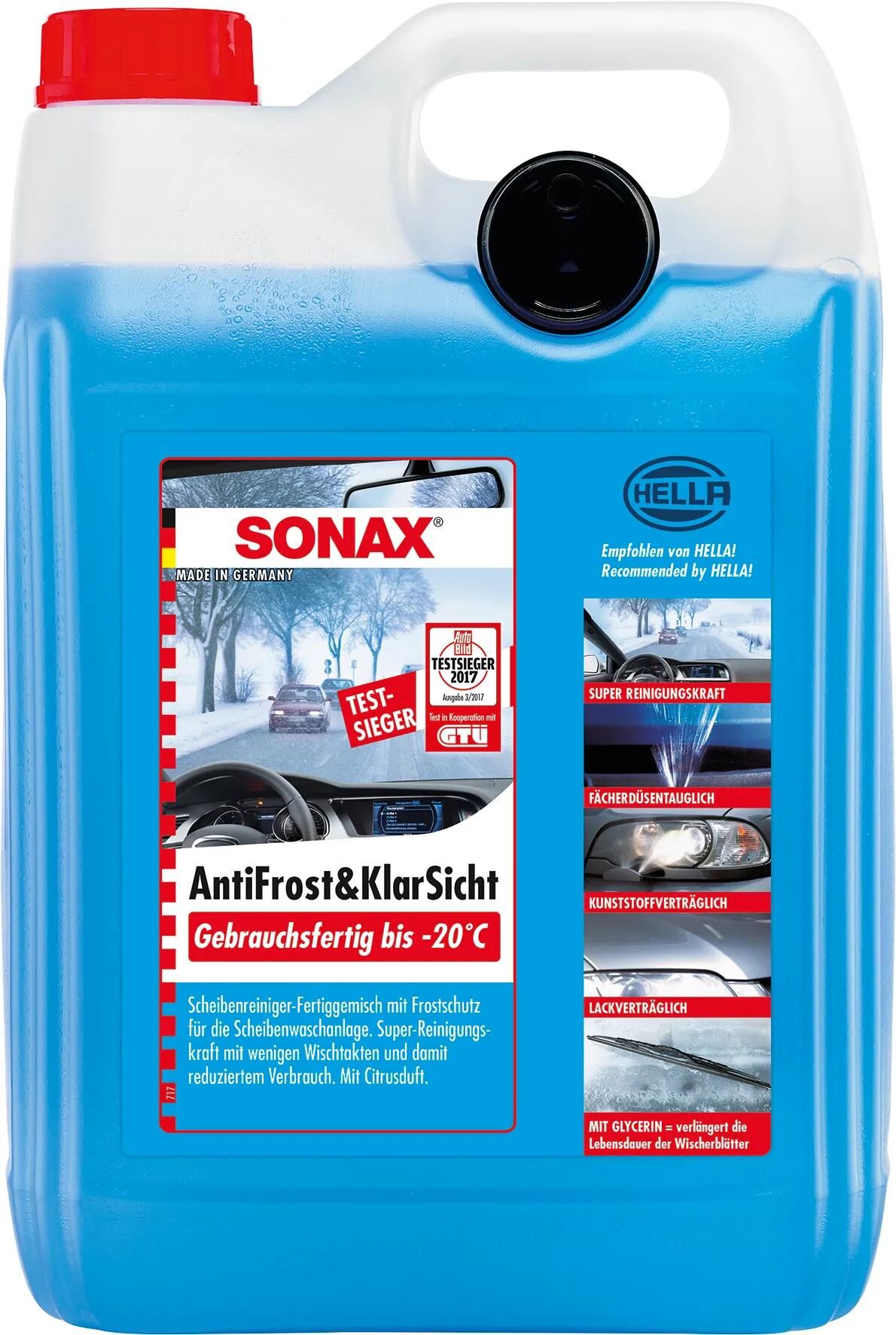 Sonax frostbeskyttelse forrude antifrost klar anti-rust og frit udsyn 5 ltr. færdig