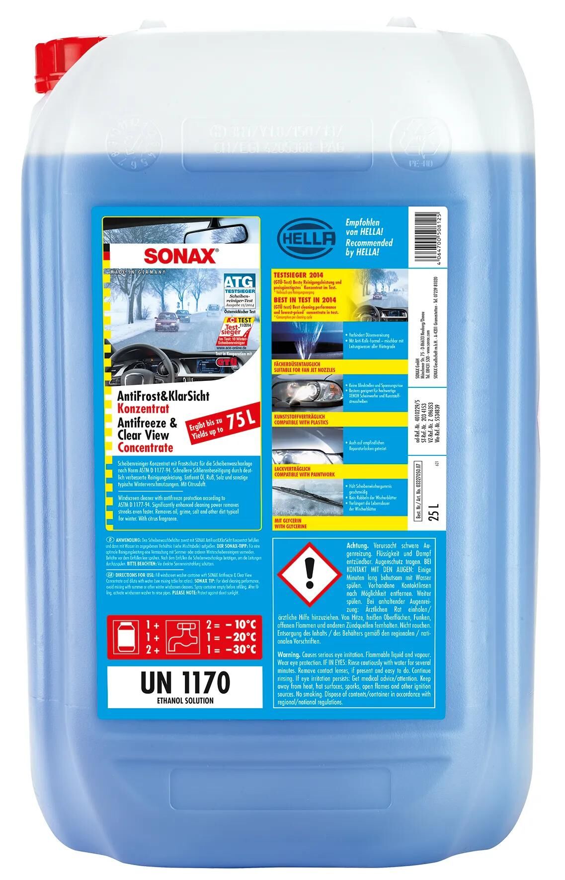 Sonax frostbeskyttelse forrude antifrost klar anti-rust+klar 25 l