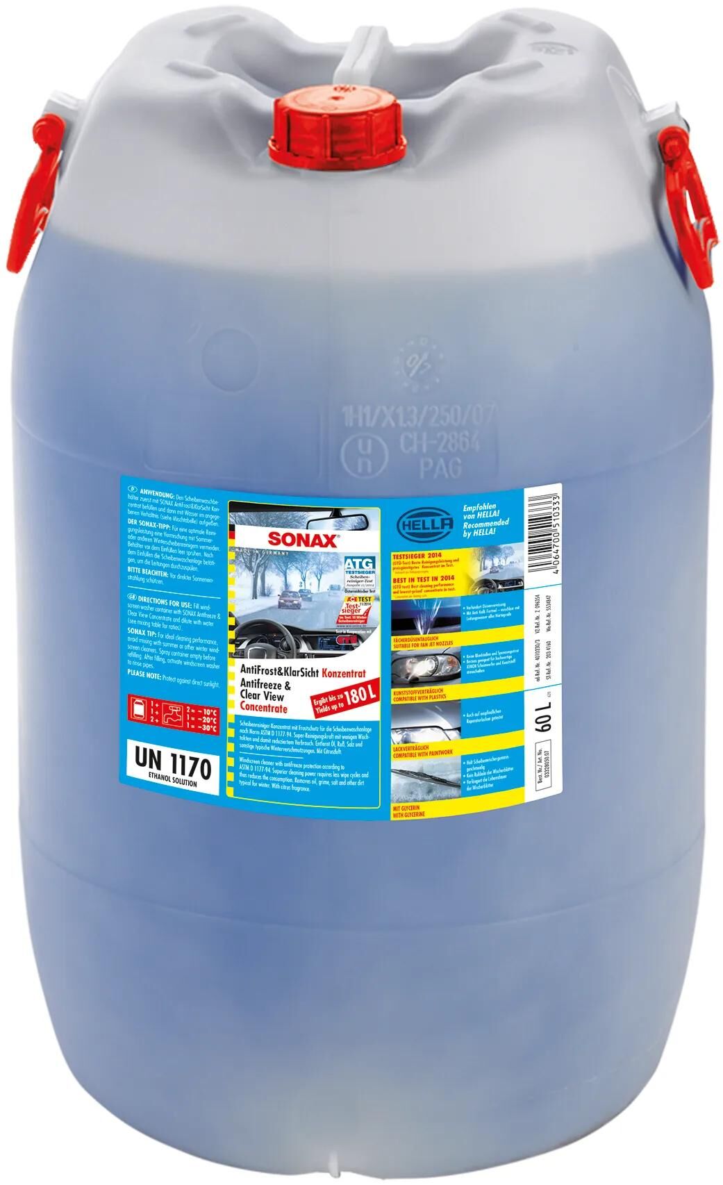 Sonax frostbeskyttelse forrude antifrost klar anti-rust+klar 60ltr koncentrat pvc.tromle