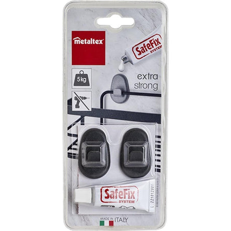 Metaltex klæbekroge 2 stk sort