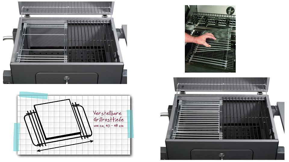 Tepro 8570 hovedgrillstativ til 28x39-50cm med centralt indsatsgittersystem