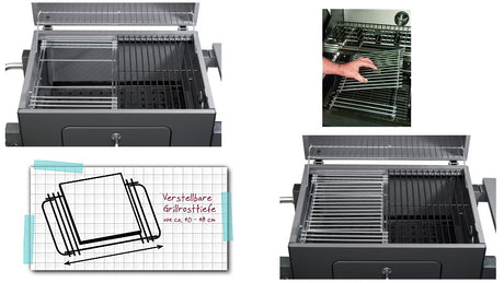 Tepro 8570 hovedgrillstativ til 28x39-50cm med centralt indsatsgittersystem