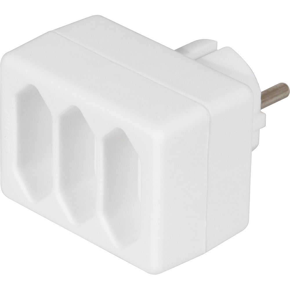 Scanpart socket splitter - adapterstik - 3-vejs - 3x euro - med beskyttelsesjord - nl