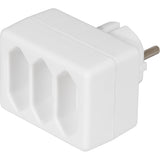 Scanpart socket splitter - adapterstik - 3-vejs - 3x euro - med beskyttelsesjord - nl