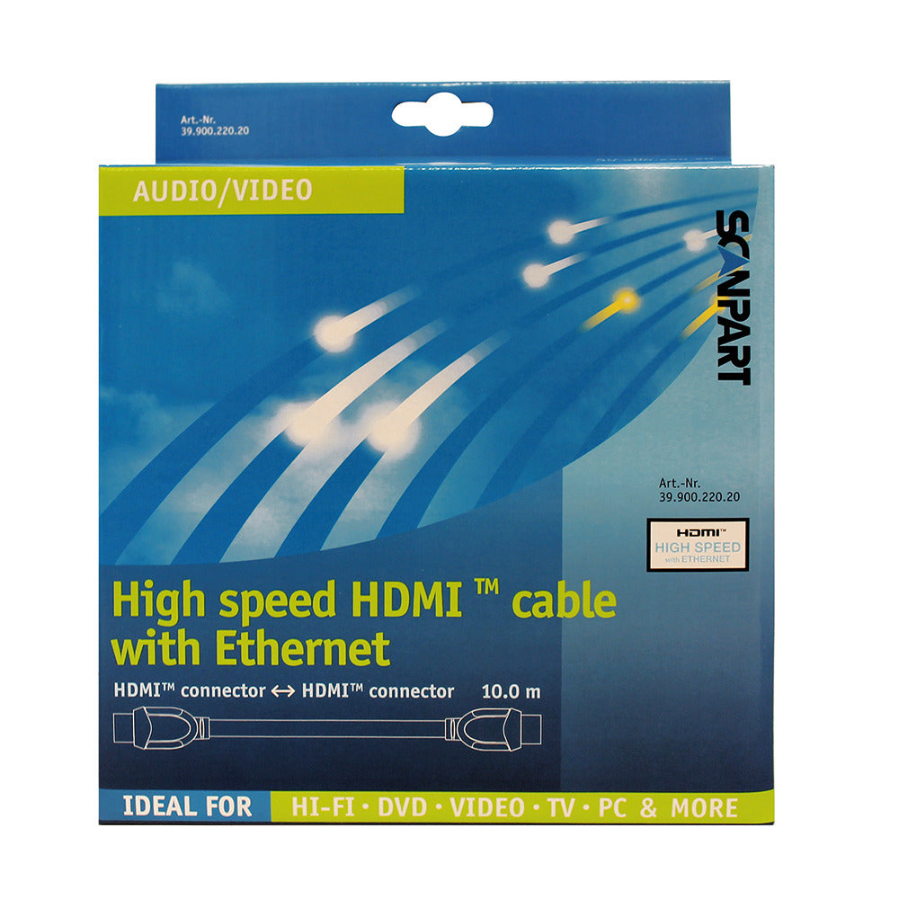 Scanpart HDMI kabel høj hastighed og ethernet 10m