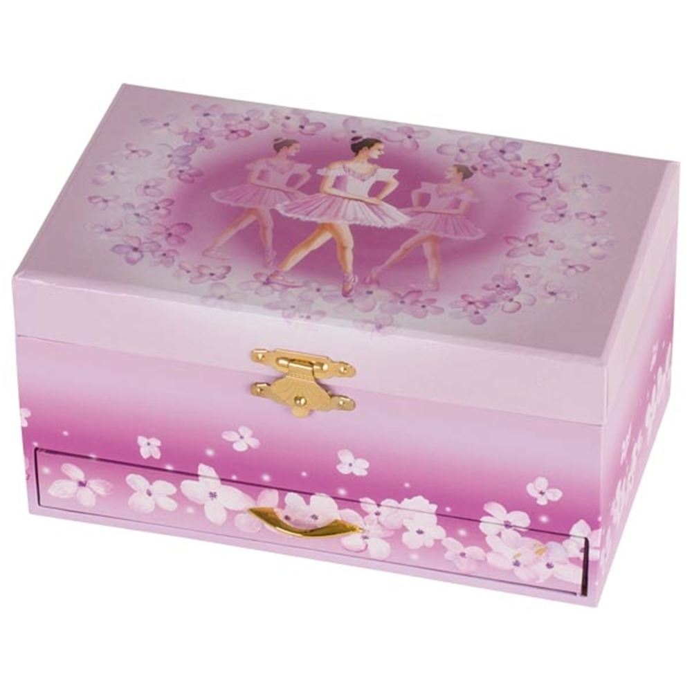 Spilleboks ballerina med skuffe. 19,3x11x9