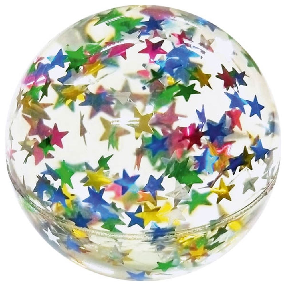 Hoppebold - glitterstjerner. 4,3 cm