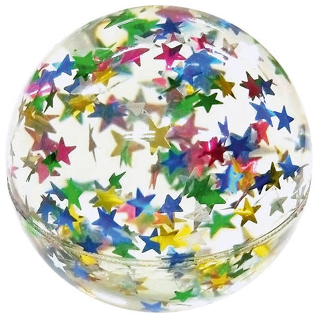 Hoppebold - glitterstjerner. 4,3 cm