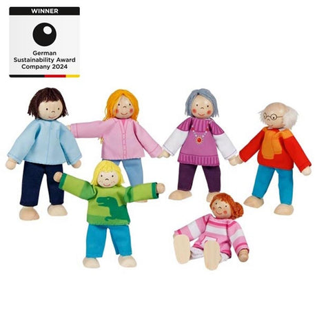 Goki Wooden Dollhouse Dolls Flexible Modern Family, 6 ..