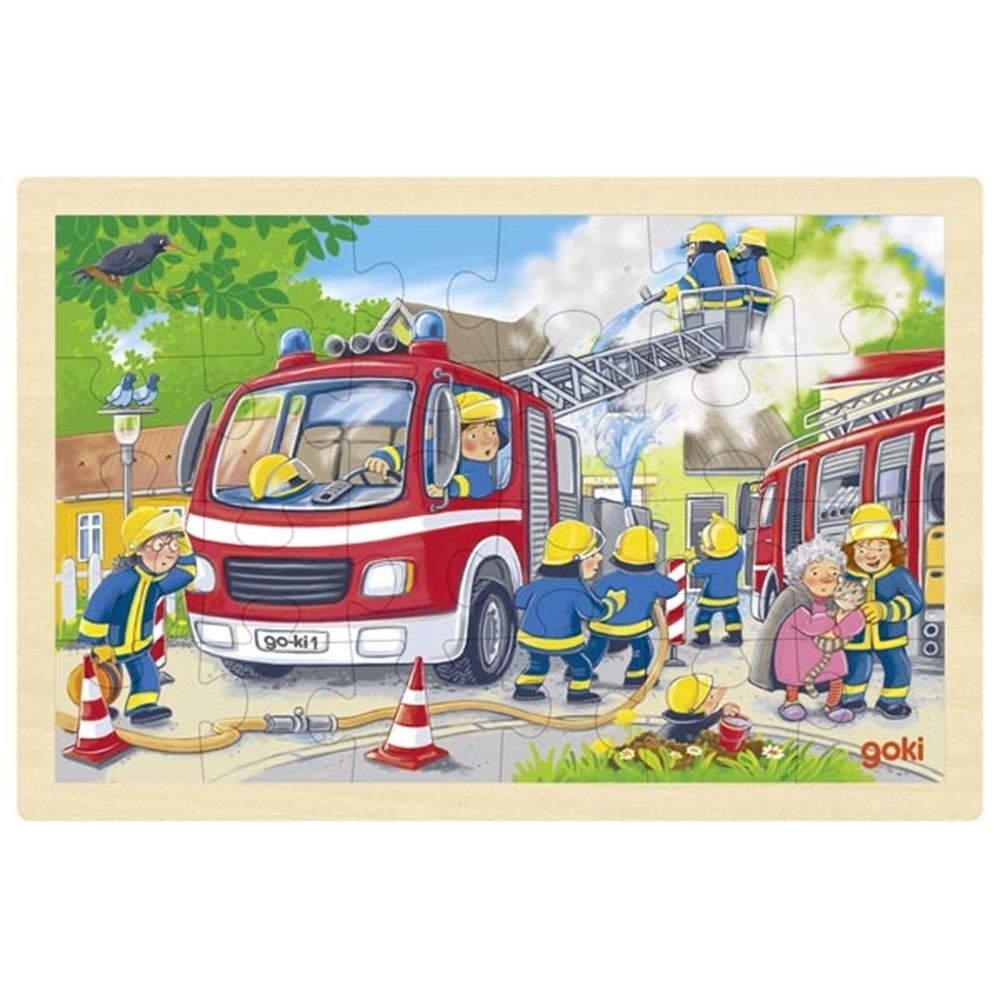 Goki træpuslespil brandvæsen. 24 stk. 3+
