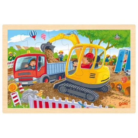 Goki Wooden Jigsaw Puzzle Gravemaskine, 24 ..
