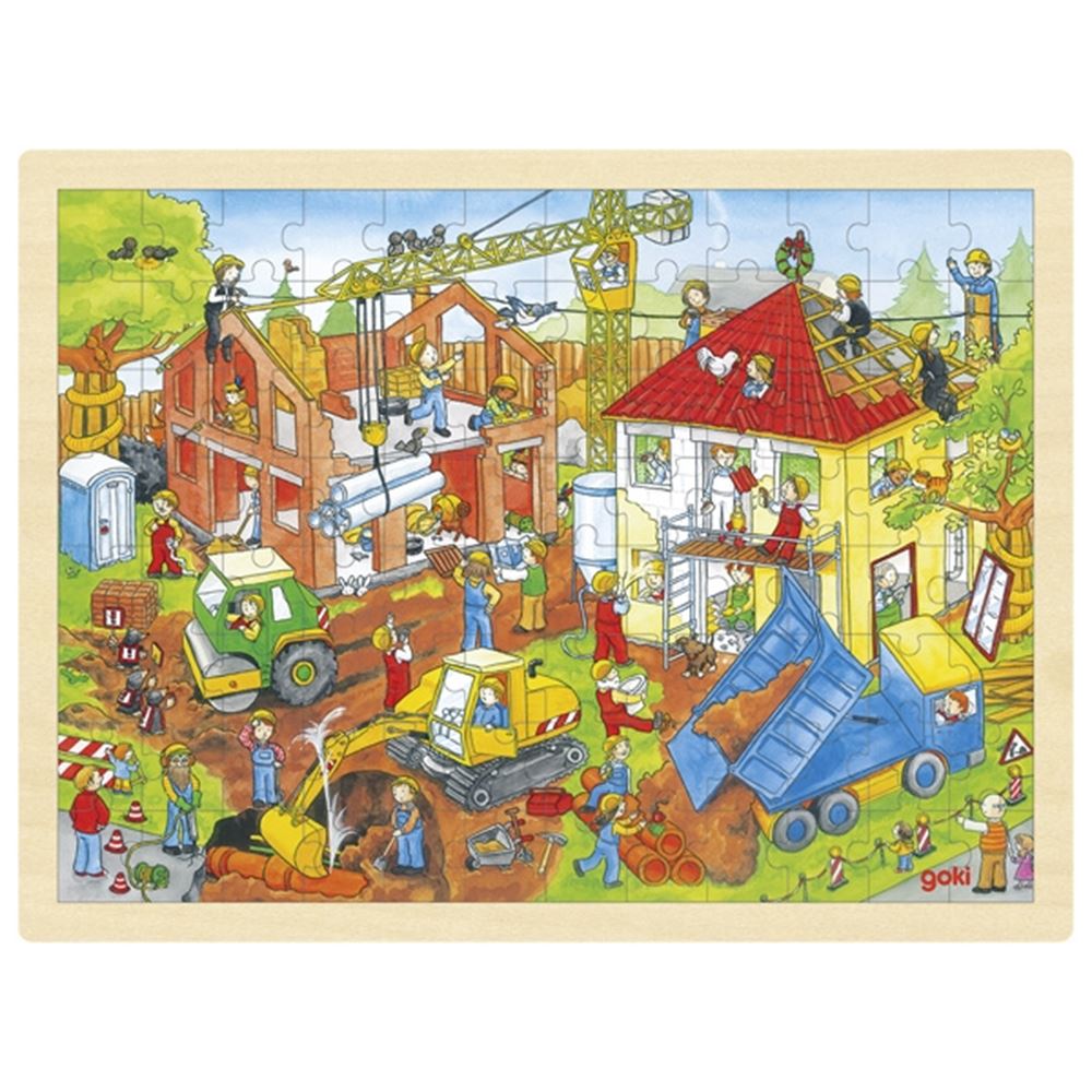 Goki puslespil, byggeplads. 96 dele. 3+