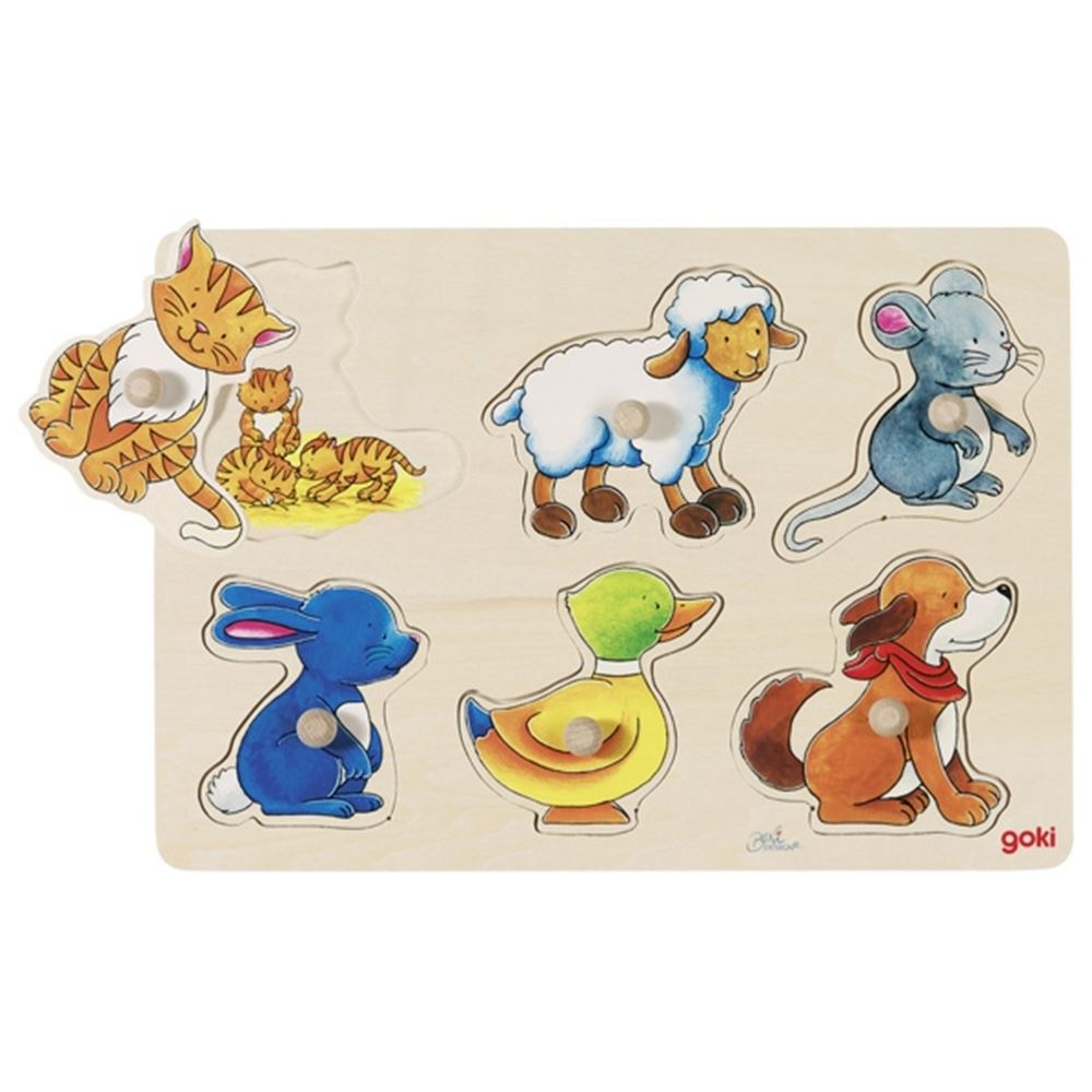 Goki Wood Nick Puzzle Mor og barn