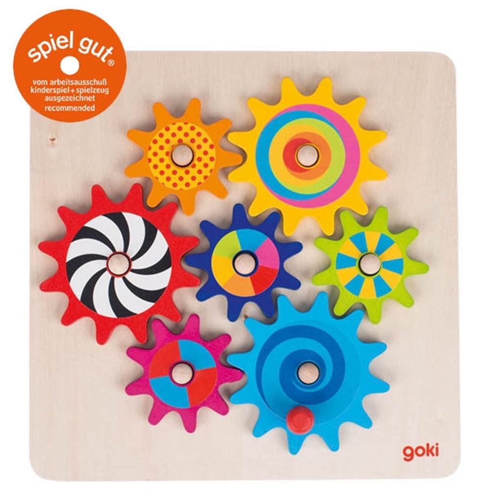 Goki træ gear spil. 8 stk. 3+