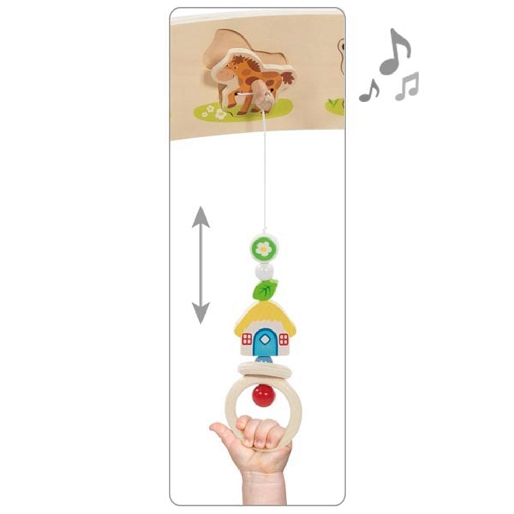 Goki Wood Baby Gym husdyr med lyd