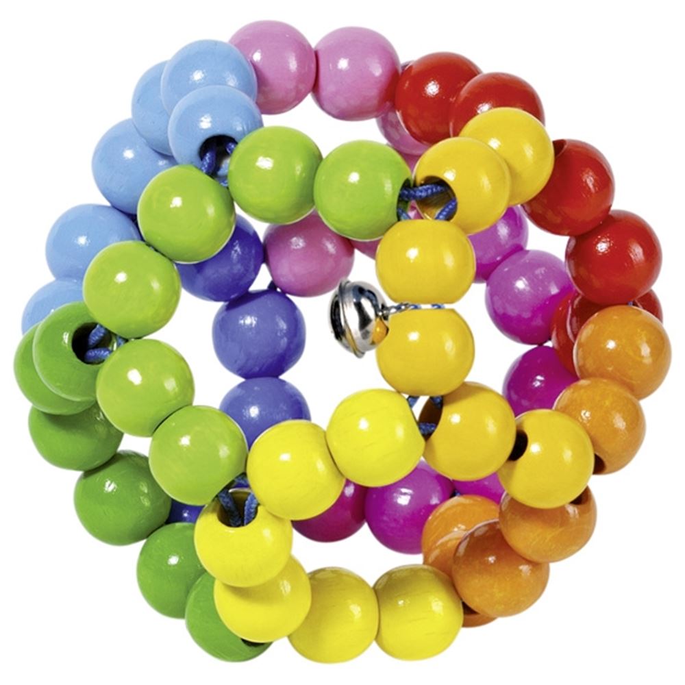 Goki touch-ring elastisk regnbuebold. 8 cm.