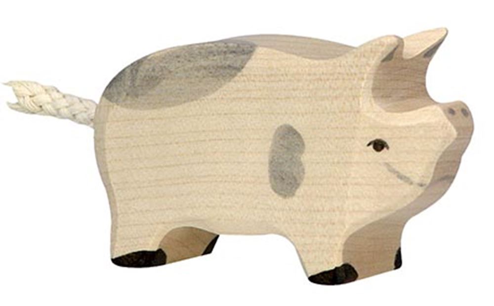 Holztiger gris, plettet. 6,5 cm.