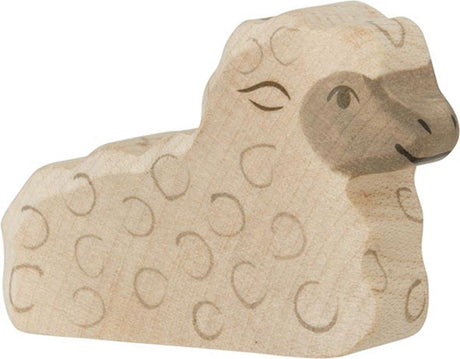 Holztiger lam, liggende. 6 cm.
