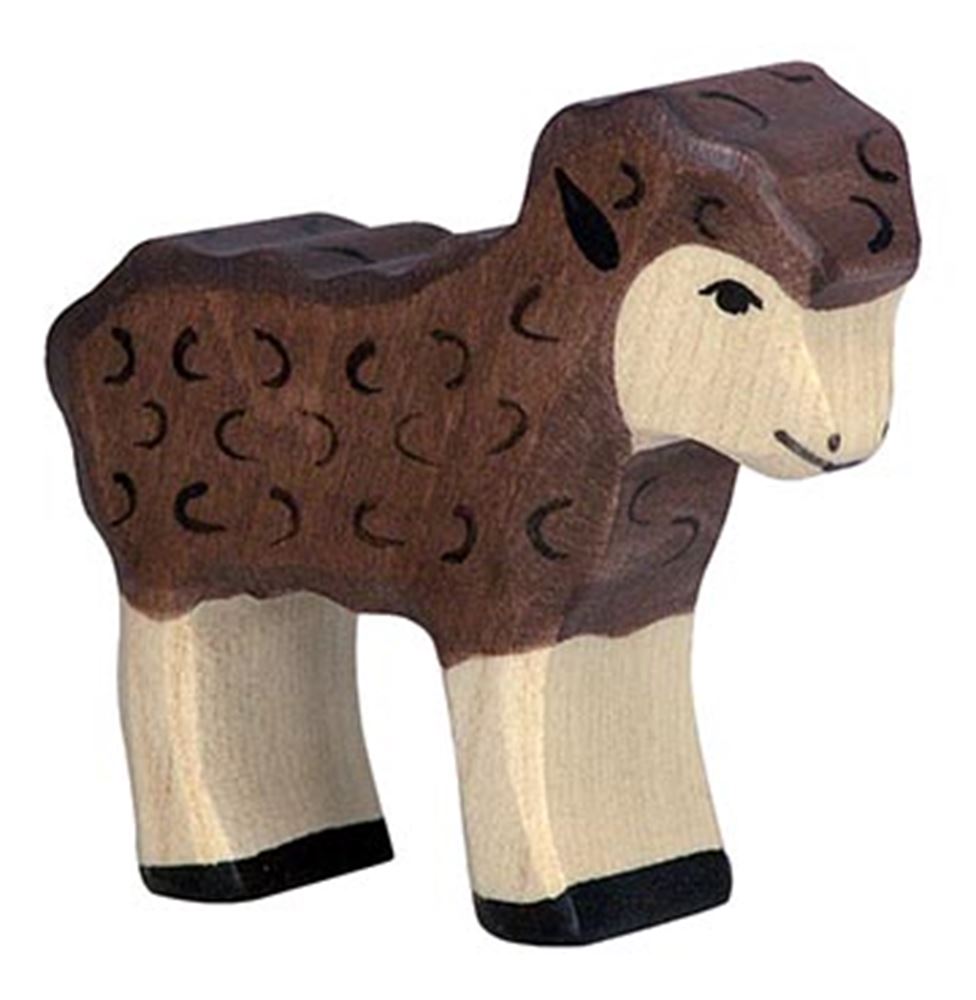 Holztiger lam, sort. 7 cm.