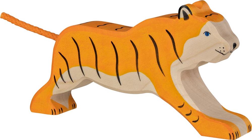 Holztiger tiger, løbende. 17 cm.