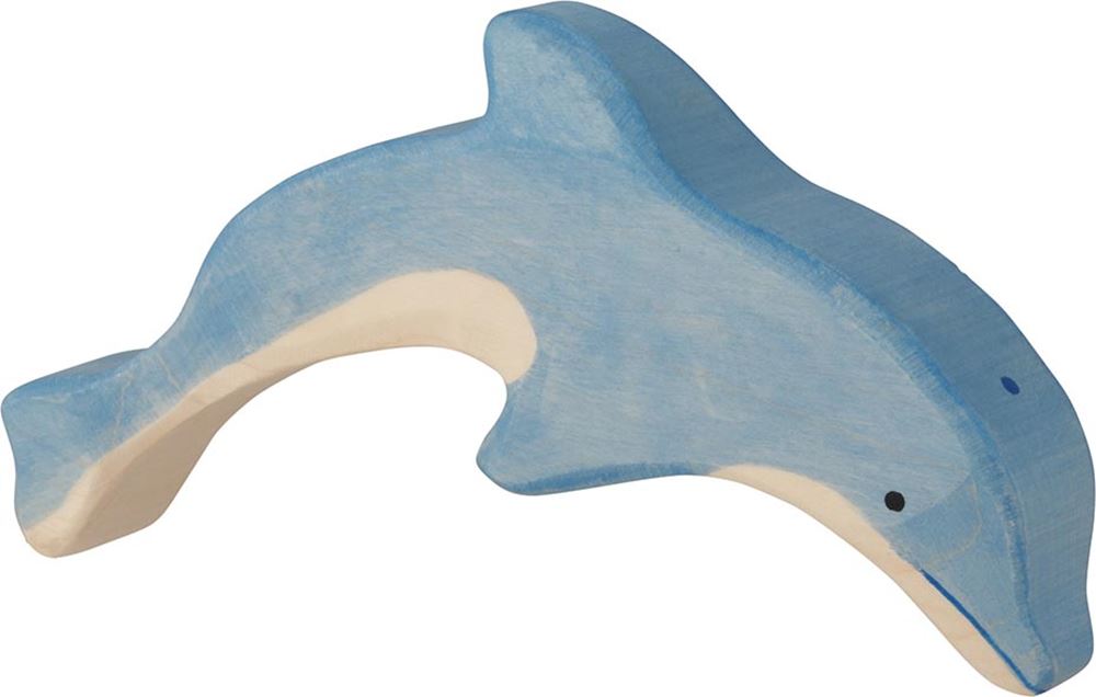Holztiger delfin, der hopper. 16,5 cm.
