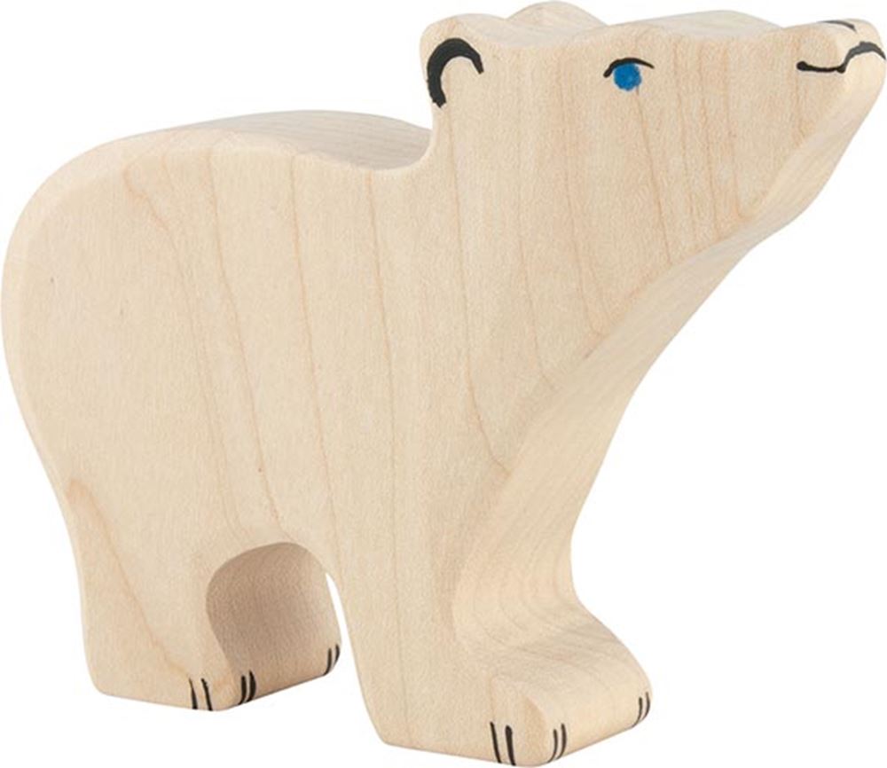 Holztiger isbjørn, lille, med hovedet opad. 1