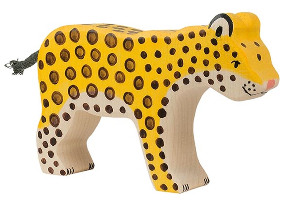 Holztiger leopard. 13,5 cm.
