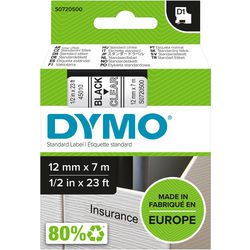 Dymo tapes d1 polyester 12mmx7m sort-transparent blank