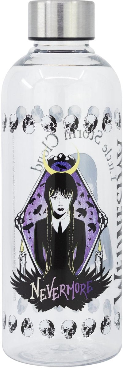 Stor wednesday - wednesday addams hydro vandflaske (pp) - 850ml
