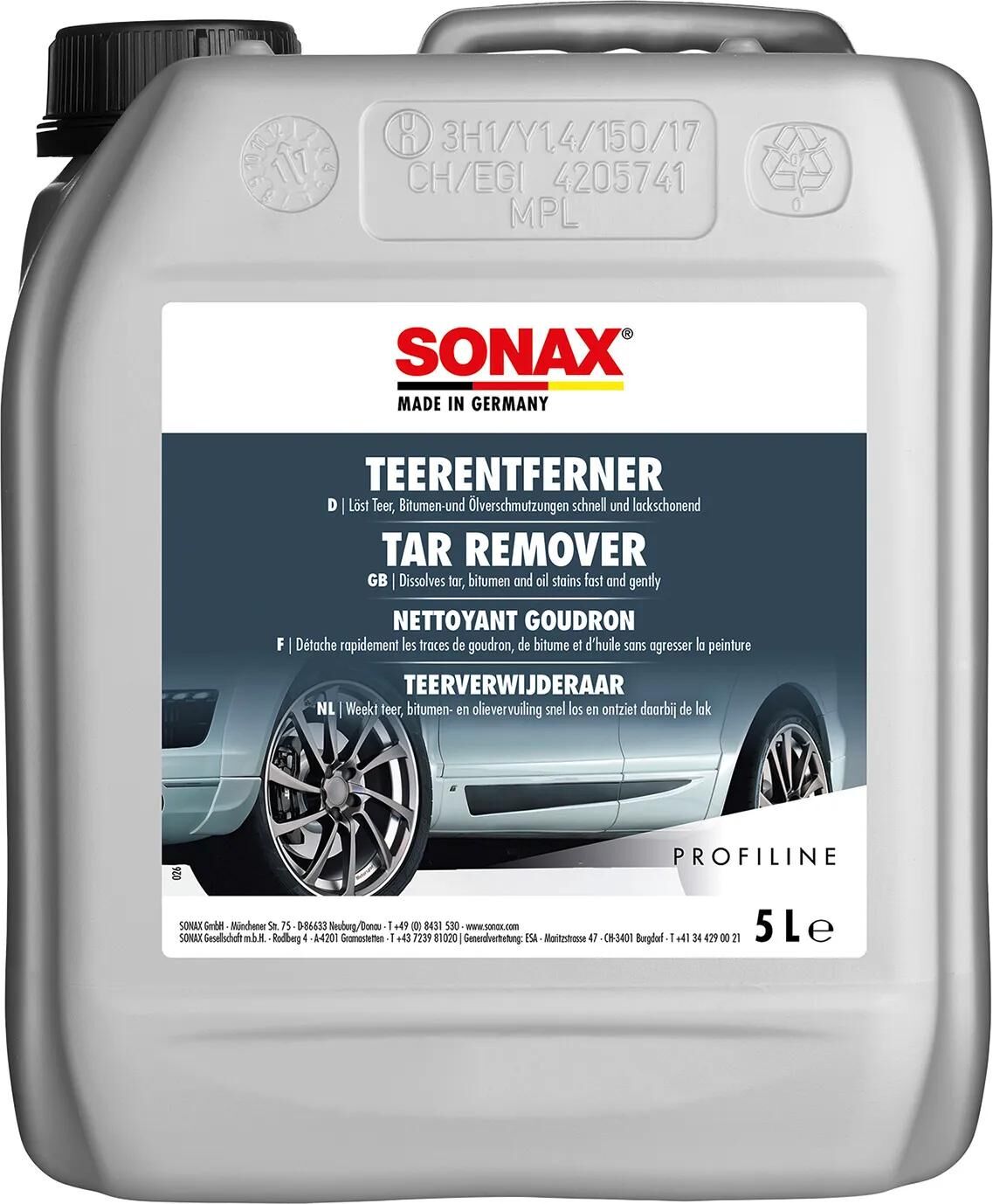 Sonax teerentferner tjærefjerner 5 ltr pe-dåse