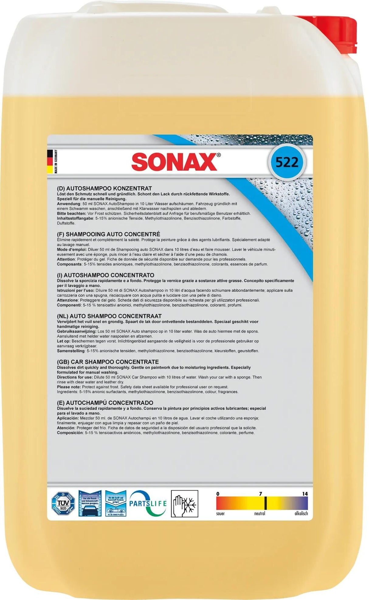Sonax bilshampoo bilshampooer 25ltr plastbeholder