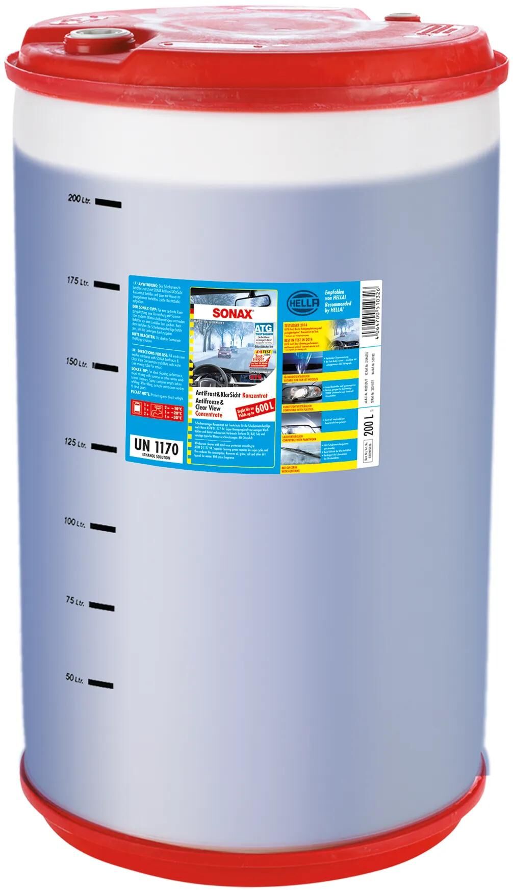 Sonax frostbeskyttelse forrude antifrost frit udsyn anti-rust+frit udsyn 200 koncentrat pvc.tromle