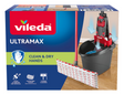 Vileda ultramax komplet sæt - flad mikrofibermoppe + spand med presse