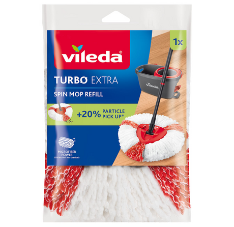 Vileda turbo ekstra udskiftning - 1 pr. pakke - velegnet til alle centrifugesystemer med - +20% ekstra renseeffekt - til alle gulve