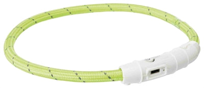 Trixie lysende hundehalsbånd flash USB TPU nylon grøn