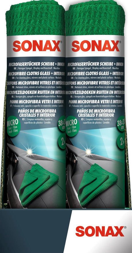 Sonax forrude i mikrofiberdug + indvendig mikrofiberdug indeni