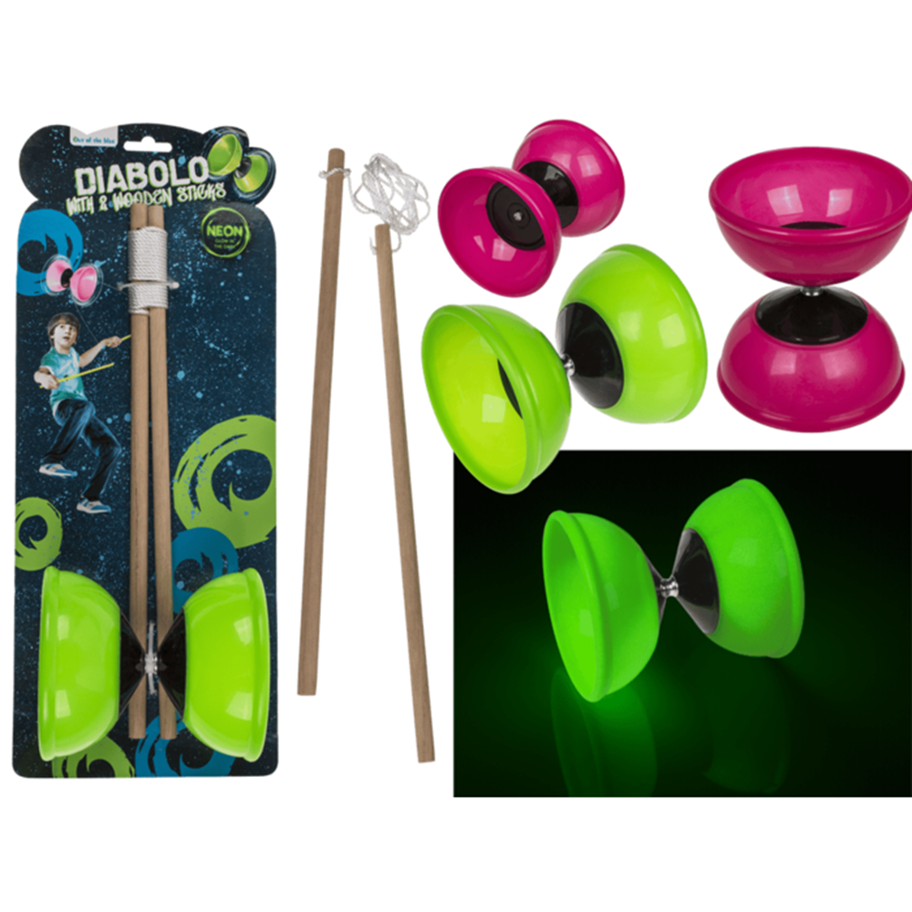 Diabolo med 2 stave, glød i mørke.
