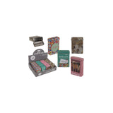Ootb cigaretæske metal 10x7cm 4 assorteret