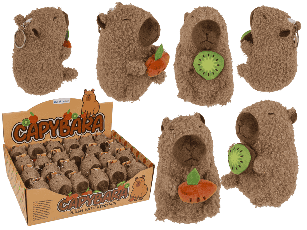 Sleutelhanger capybara. 10 cm. 2 a 24 st