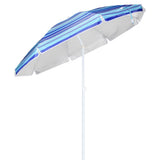 Hej strandparasol 200 cm stribet blå
