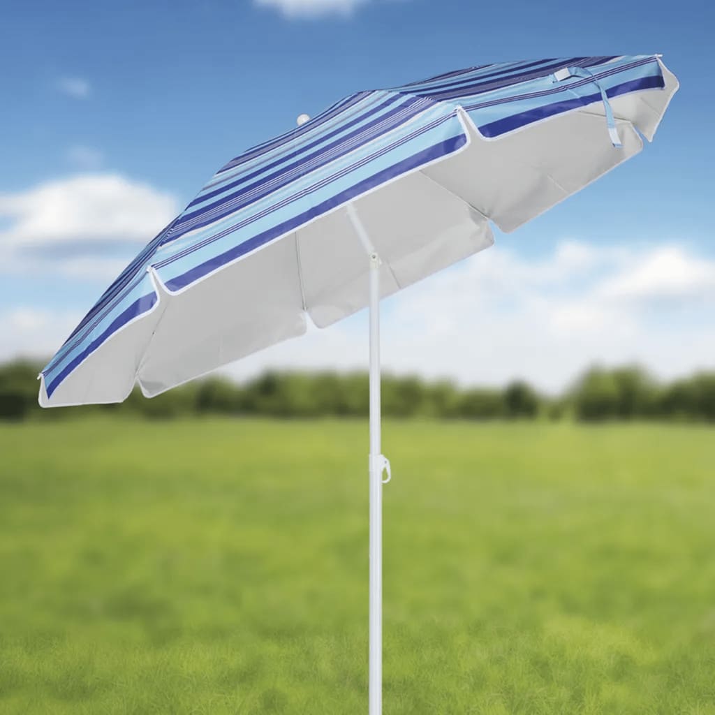 Hej strandparasol 200 cm stribet blå