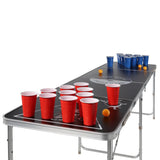 Hej øl pong bord sammenfoldelig og justerbar sort