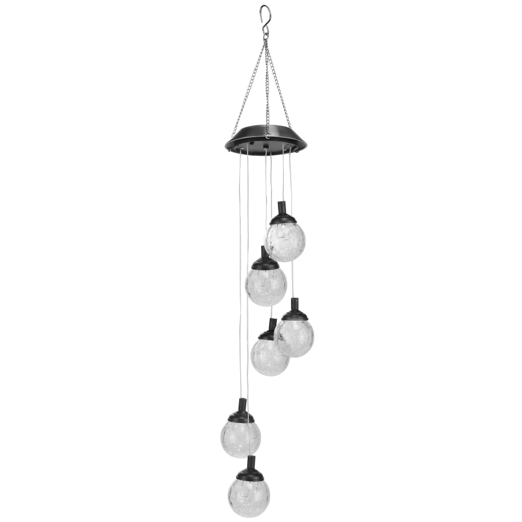 Hej hej dekorativ lampe solenergi førte 6 pærer crackelé glas
