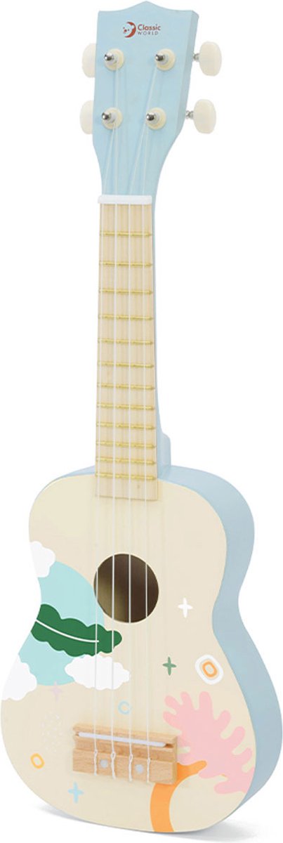 Klassisk verden træ ukulele guitar til børn blå - uni