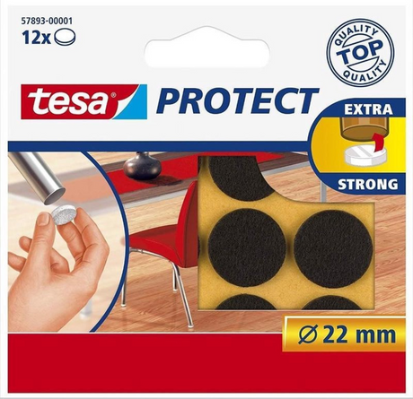 Tesa beskyttende filt brun ã˜ 22mm 12 stk